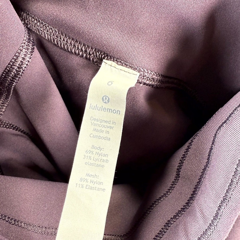 Lululemon Train Times Crop 17" Leggings Women's 6 Black Currant Full-On Luxtreme - Picture 8 of 10